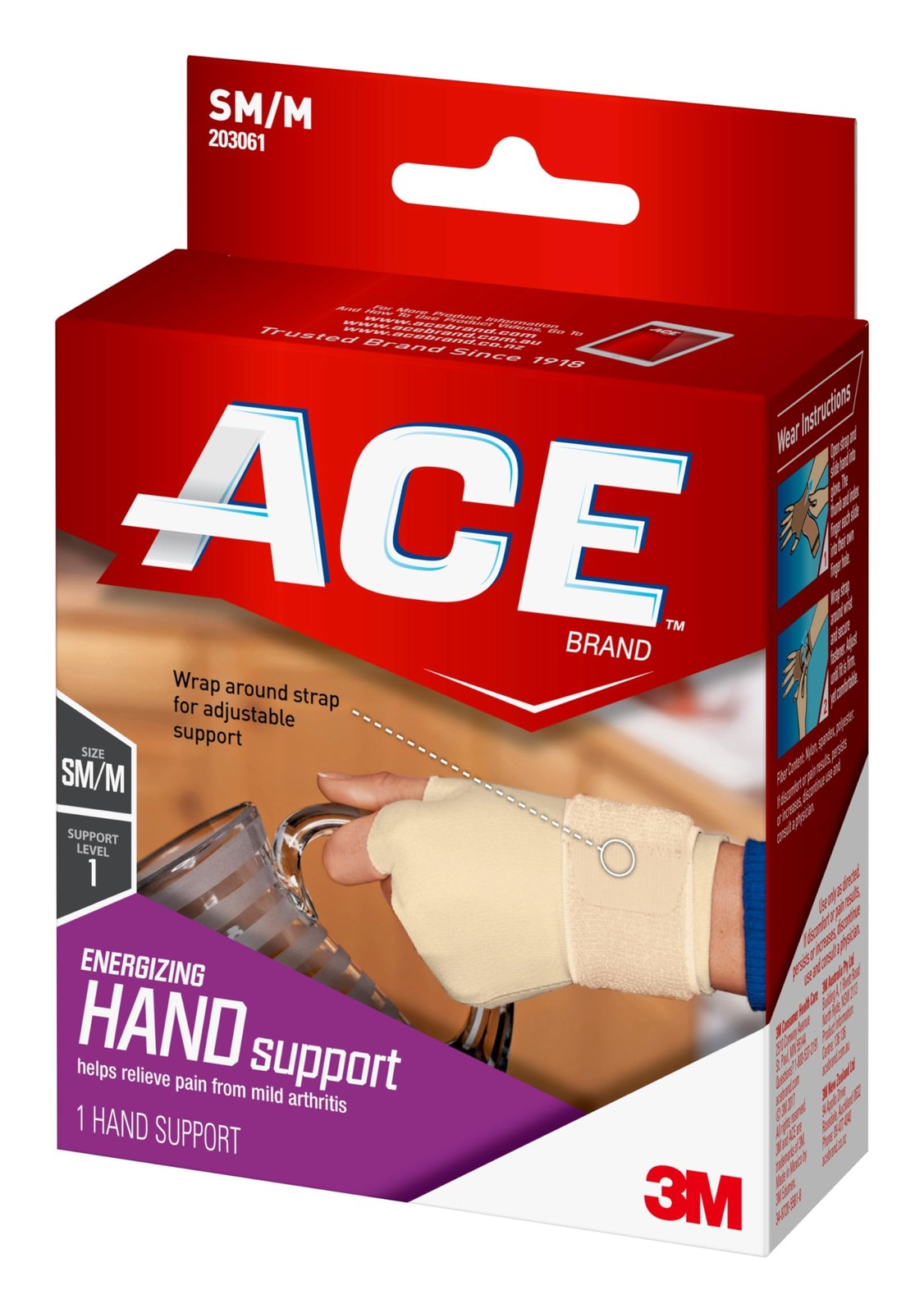 Energizing Hand Support, Small/Medium, Beige, 1/Pack