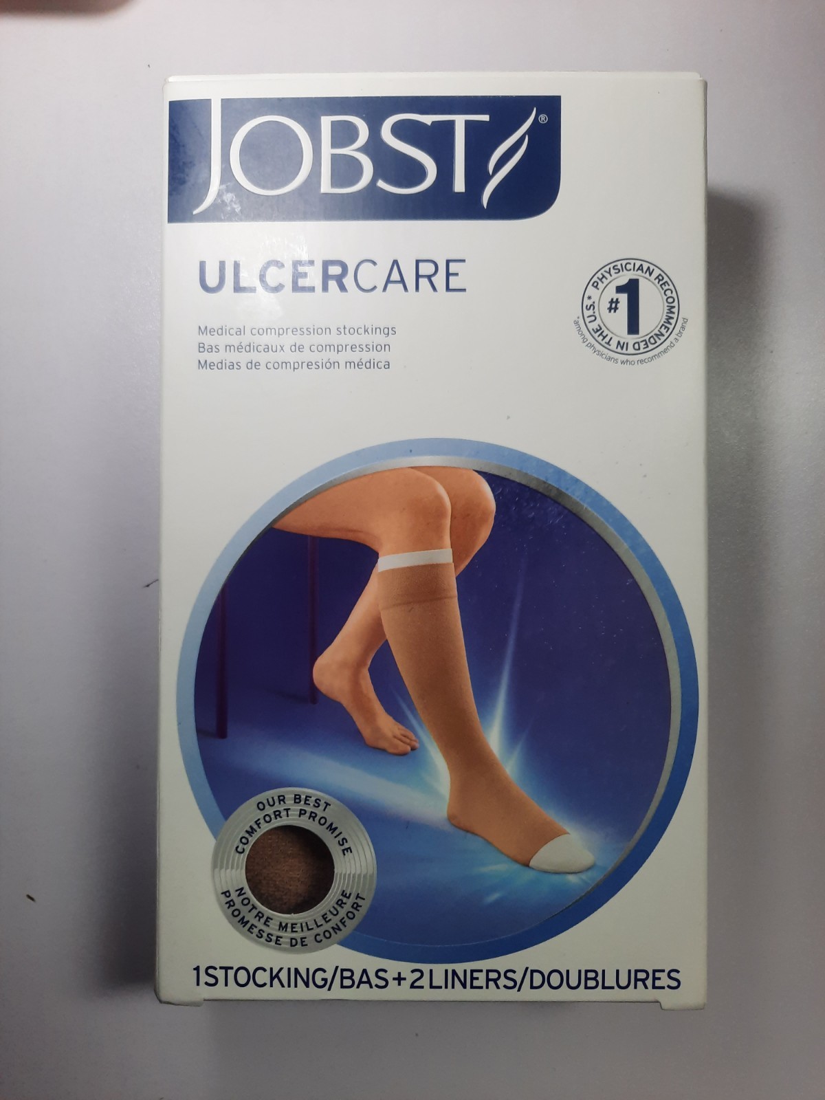 Jobst UlcerCare Compression Knee Stocking Support 2 Part System Zippered 40 mmHg