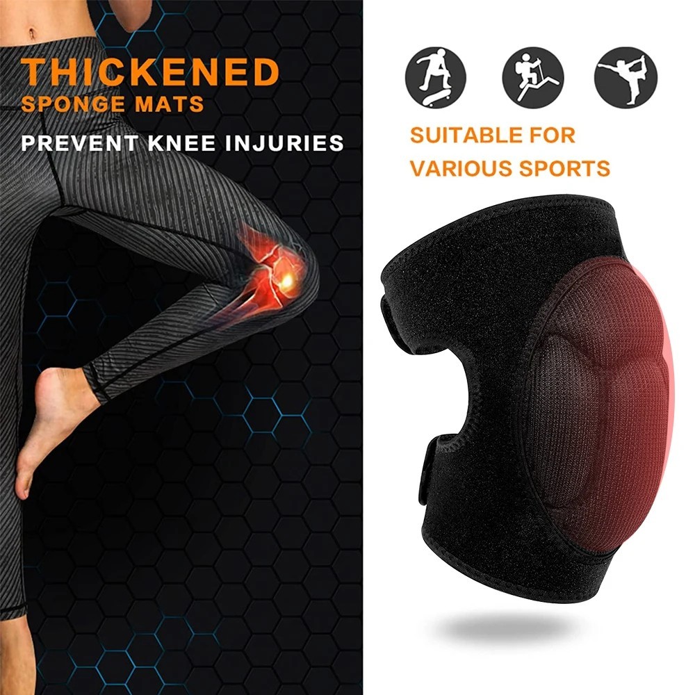 1 Pair Sports Knee Pad, Anti-Slip SBR Protective Knee Sleeve for Work, Gym Dance
