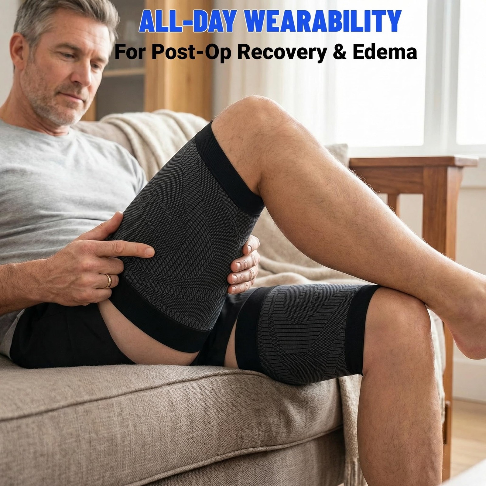 Thigh Compression Sleeves (Pair), Unisex, Hamstring Compression Sleeve for Qu…