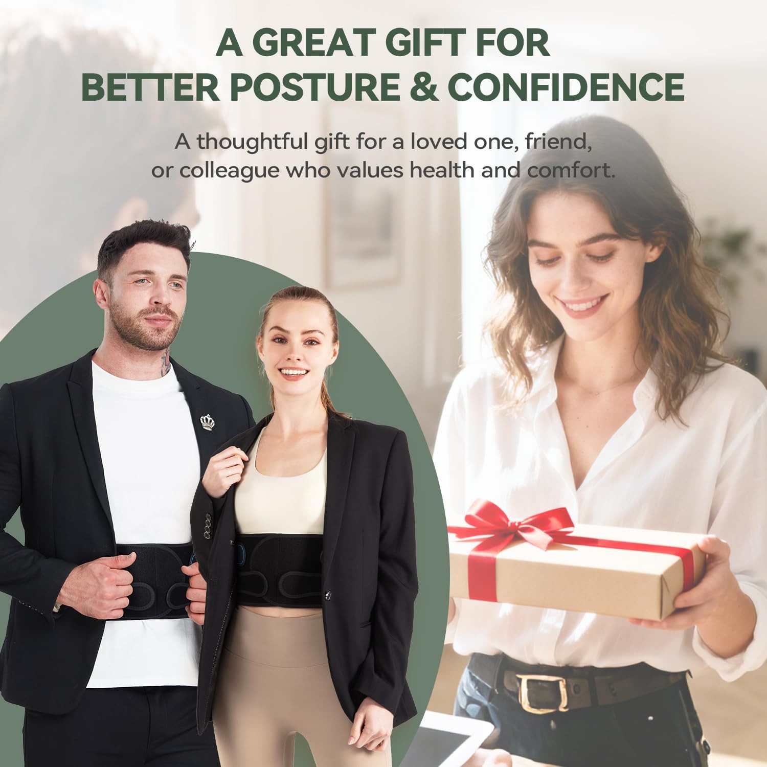 Back Brace Posture Corrector for Women and Men, 4-Point Back Support System f…