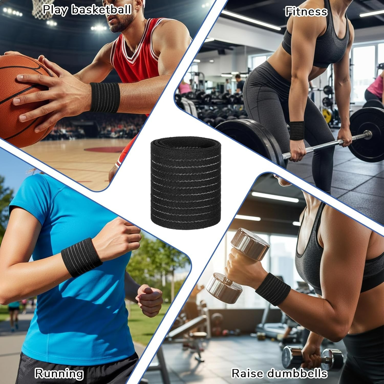 4Pcs High-Elastic Breathable Wrist Supports – Ideal for All Sports Activities