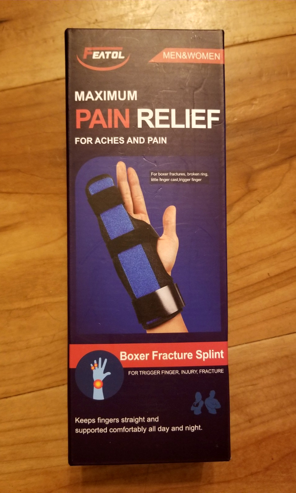 Featol Maximum Pain Relief For Aches And Pain Boxer Fracture Splint SM LEFT HAND