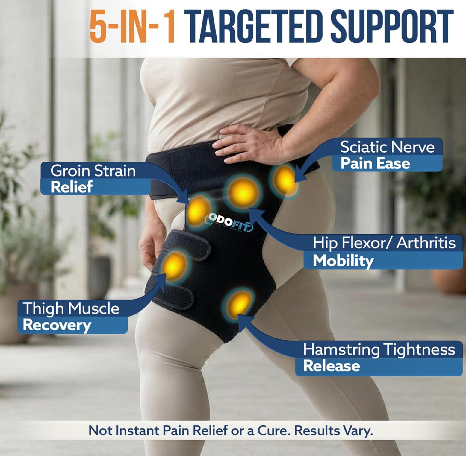 5 in 1 HIP BRACE Unisex Adjustable Sciatica Pain Relief Compression Wrap L/XL