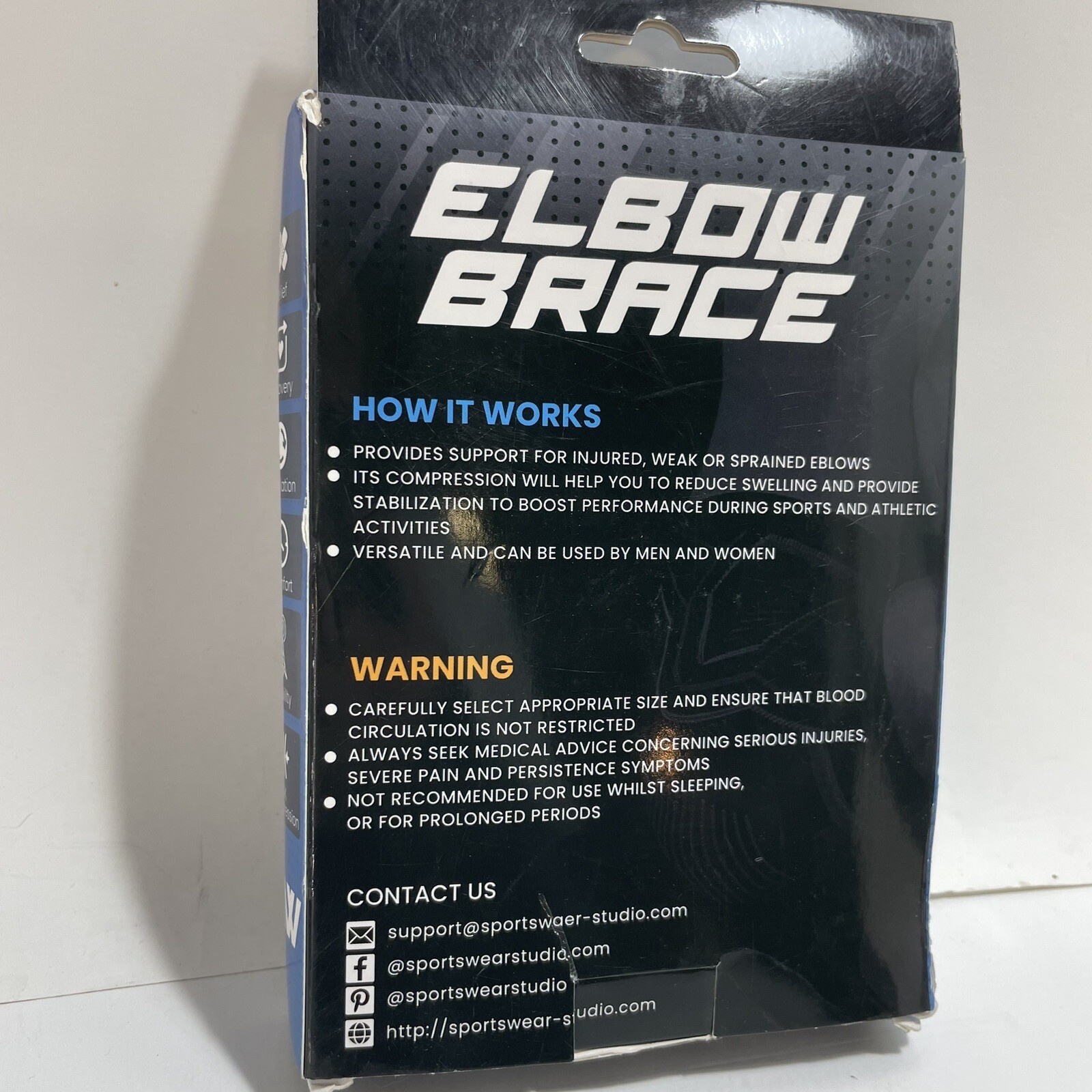Sportswear Studio – Standard Size Large (Pair) Elbow Brace – Brand New – USA