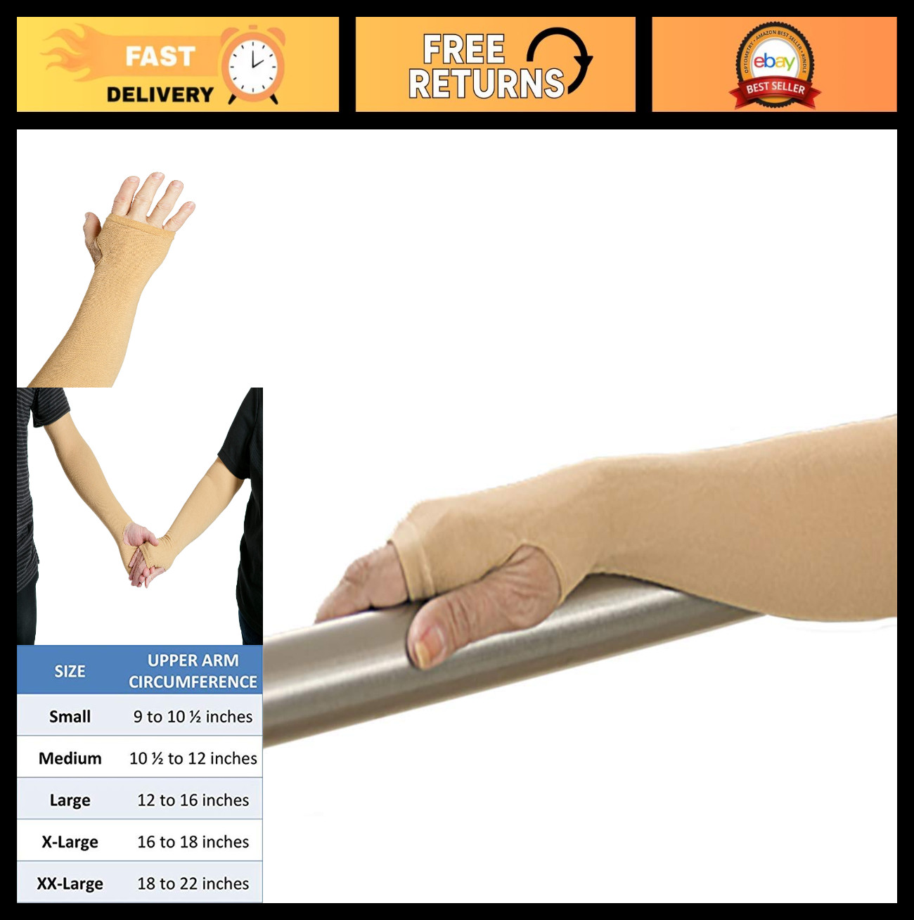 Elderly Skin Protector Arm Sleeves – Thin Skin & Tear Resistant – USA Made (Pair