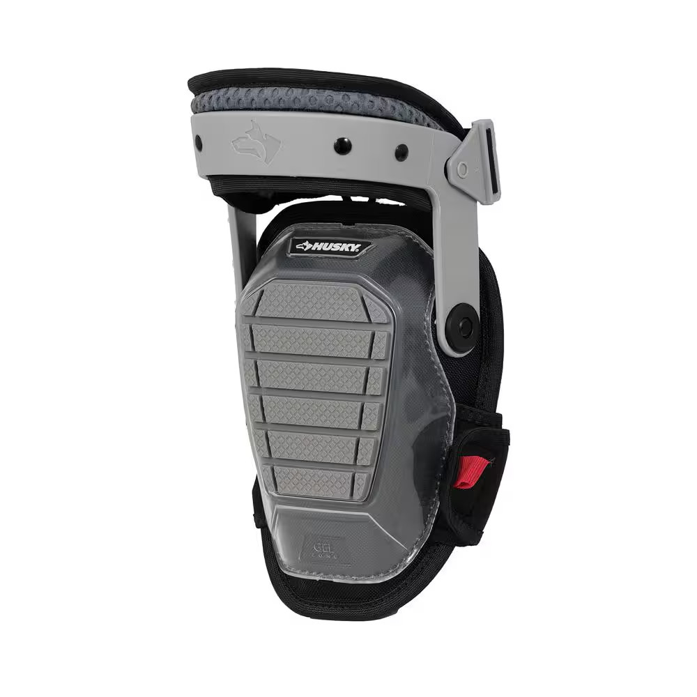 Gray Gel Soft Cap Articulating Hinge Knee Pad with Adjustable Straps