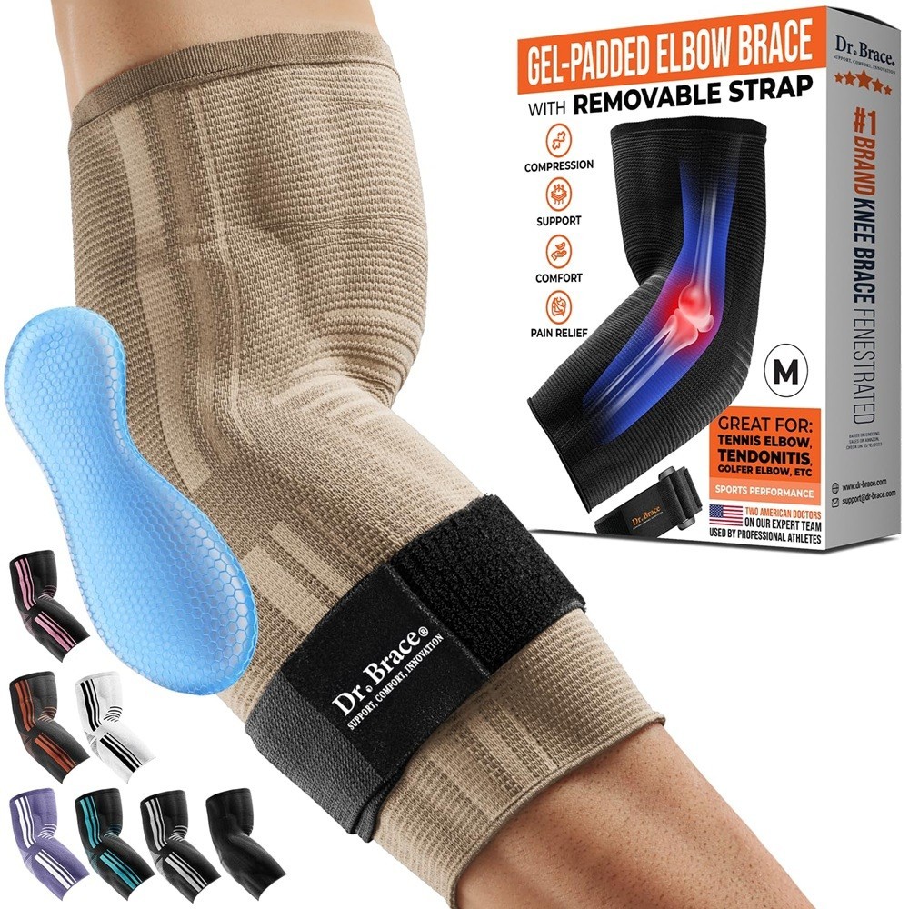 DR. BRACE® Elite Elbow Brace Support Elbow Compression with Gel Pad Size : S NEW