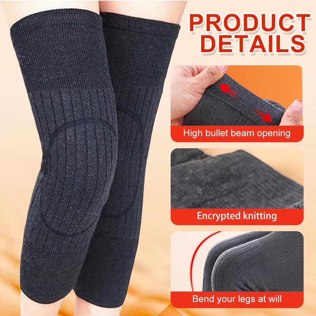 Men Women Sports Knee Brace Support Pads Breathable Warm Leg Warmers