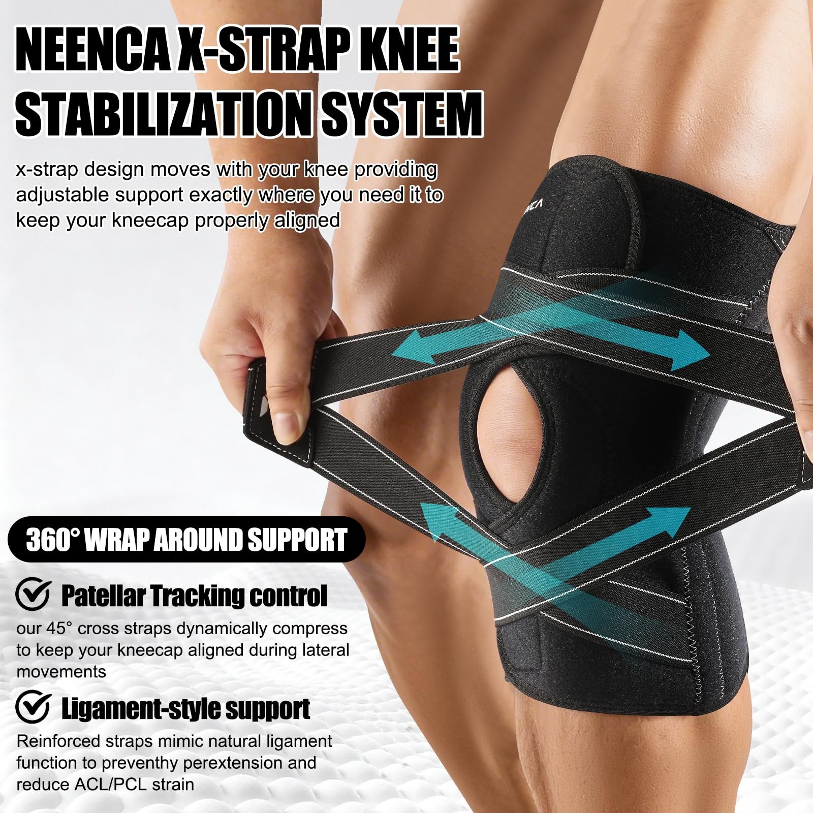 Knee Brace for Women & Men, Compression Knee Support with X-Straps Design – A…