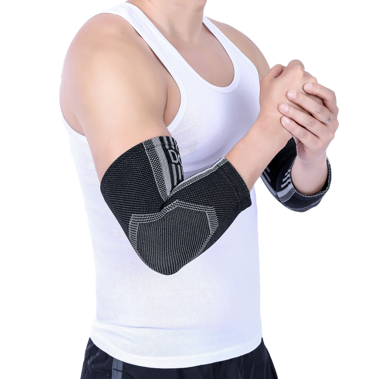 Doc Miller Elbow Compression Brace Sleeve Arm & Elbow Support Pain Relief GRAY