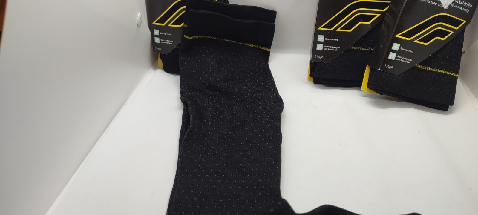 Futuro Large Moderate Compression Business Casual Socks For Men 4 Pk Black