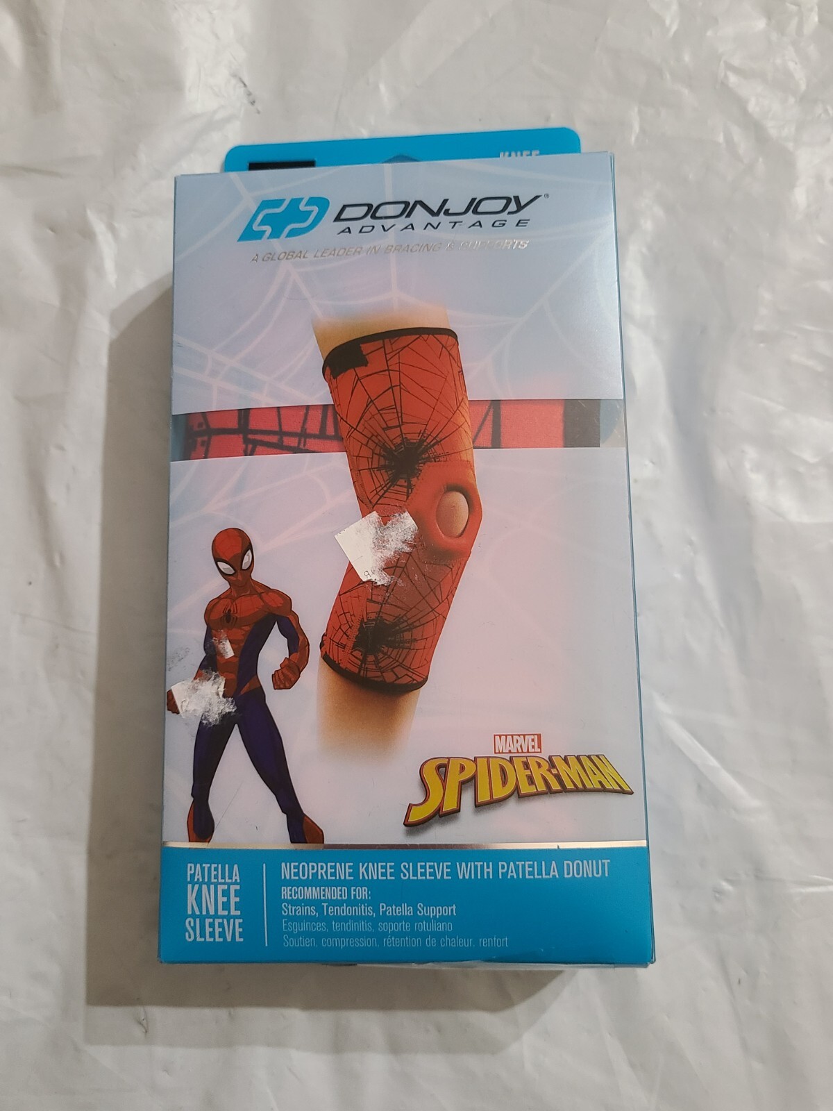 Donjoy Advantage Marvel Spiderman Patella Knee Sleeve, YOUTH, Mild Support, NEW