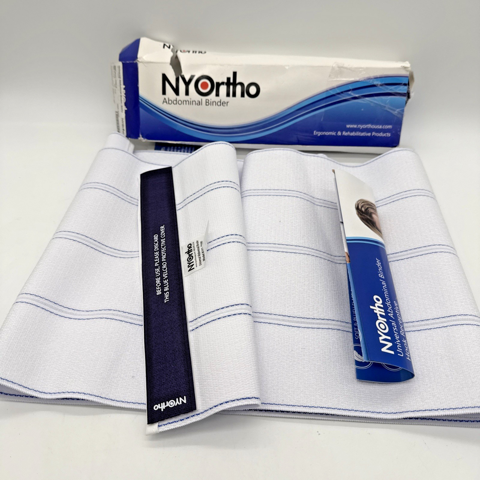 Abdominal Binder 12″ Wide Plus-Size Post-Surgery Stomach Compression Wrap XL 90″