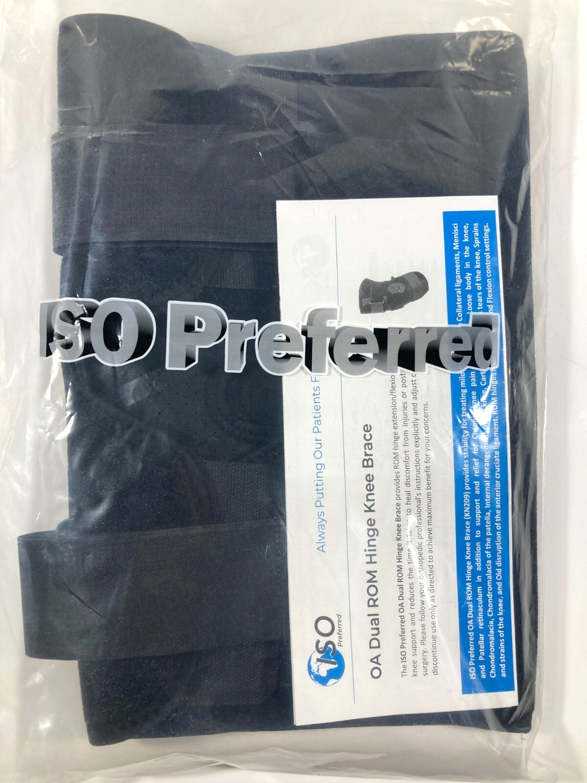 ISO Preferred OA Dual ROM Hinge Knee Brace Universal Size Left Right KN209
