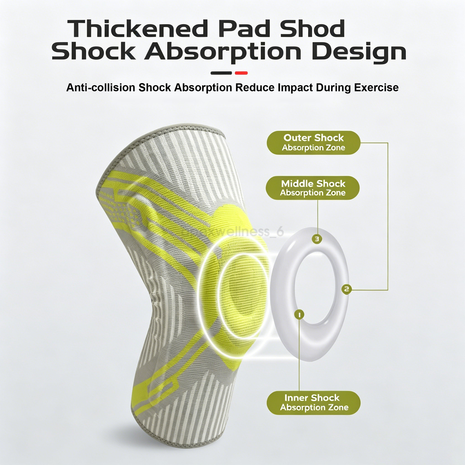 Breathable Non-Slip Knee Support Sleeve Gel Cushion for Running Gym Daily Wear