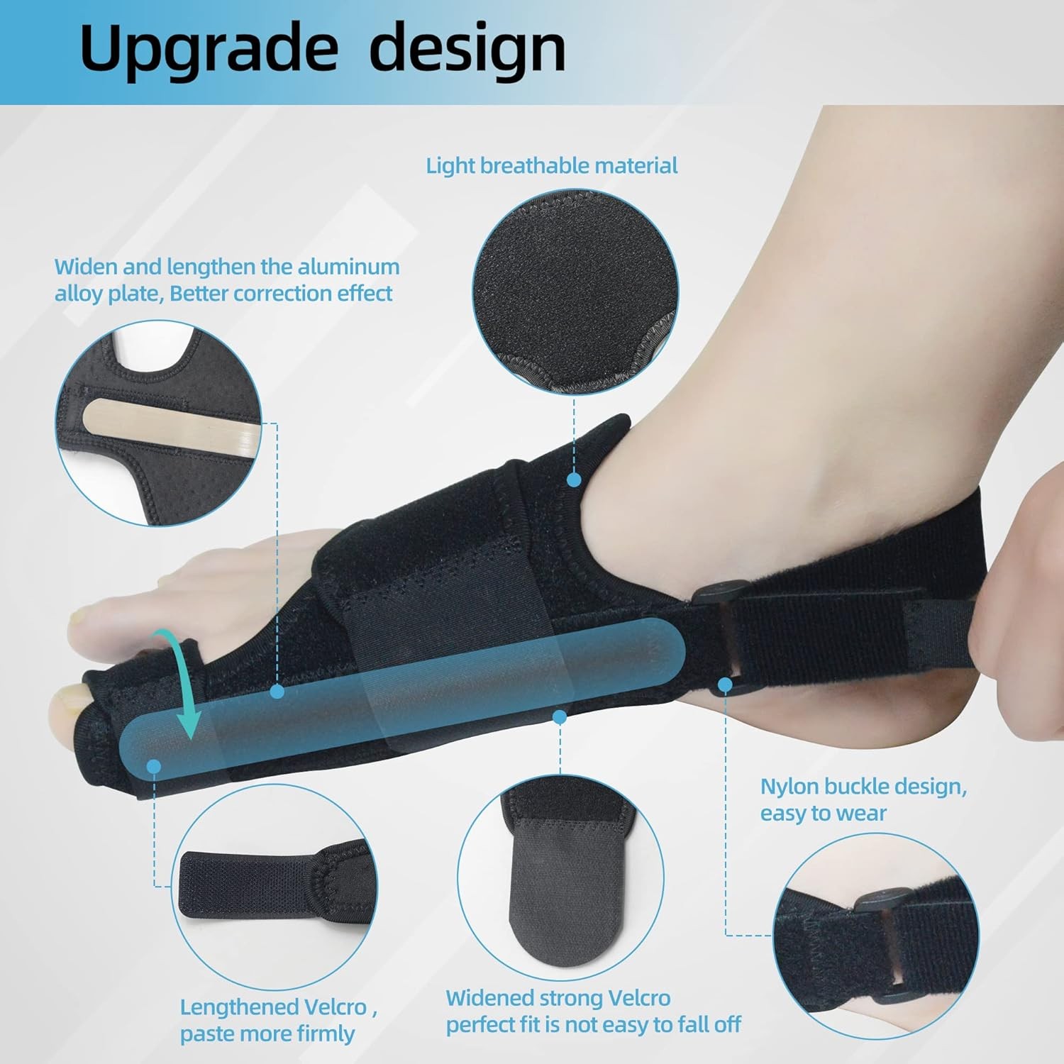 MOONSMILE 1 Pair Foot Bunion Corrector for Women & Men, Night One Size, Black