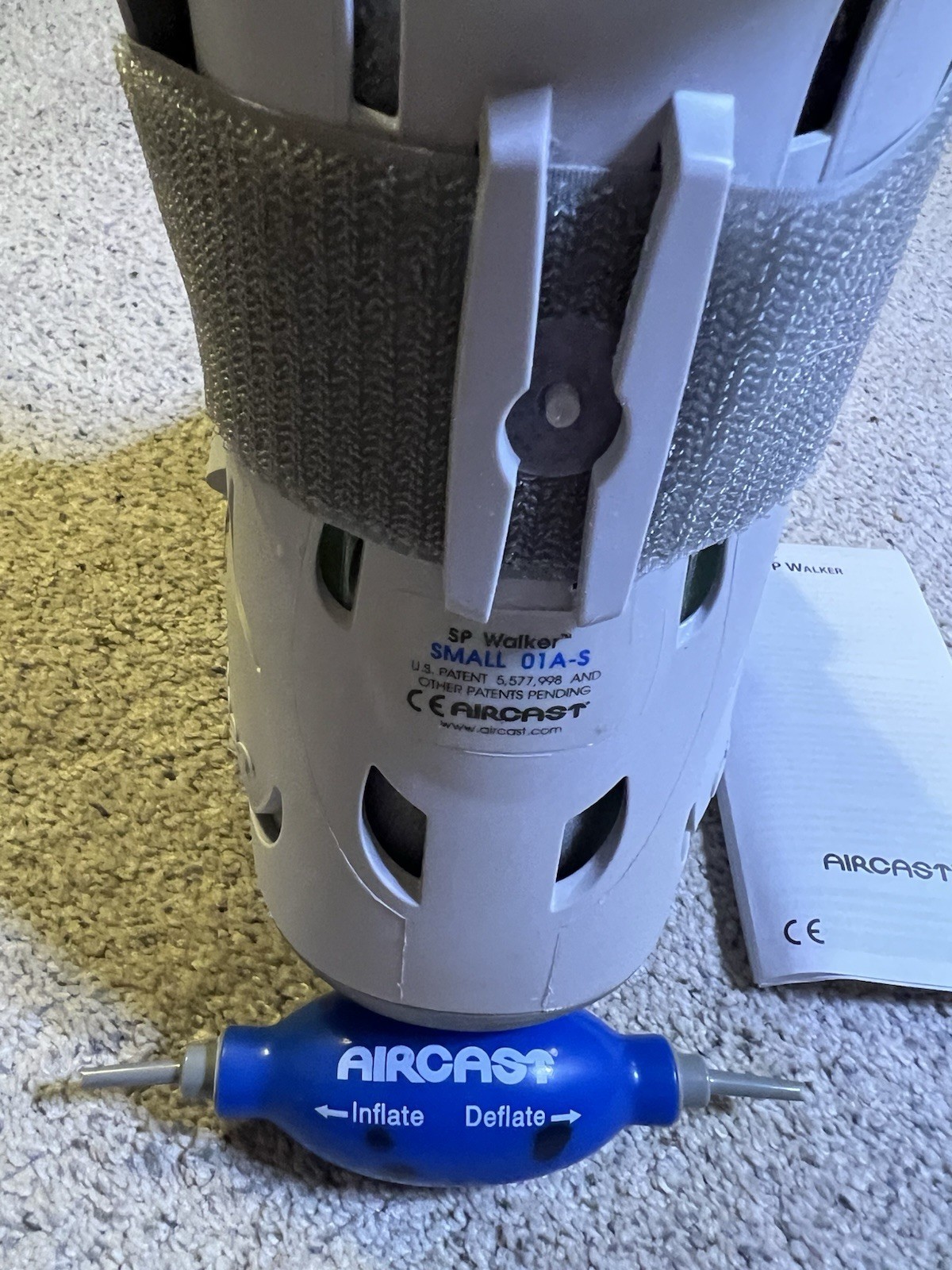 Aircast Walking Boot SP Walker Small 01A-S Short Pneumatic Brace Boot W/ Pump