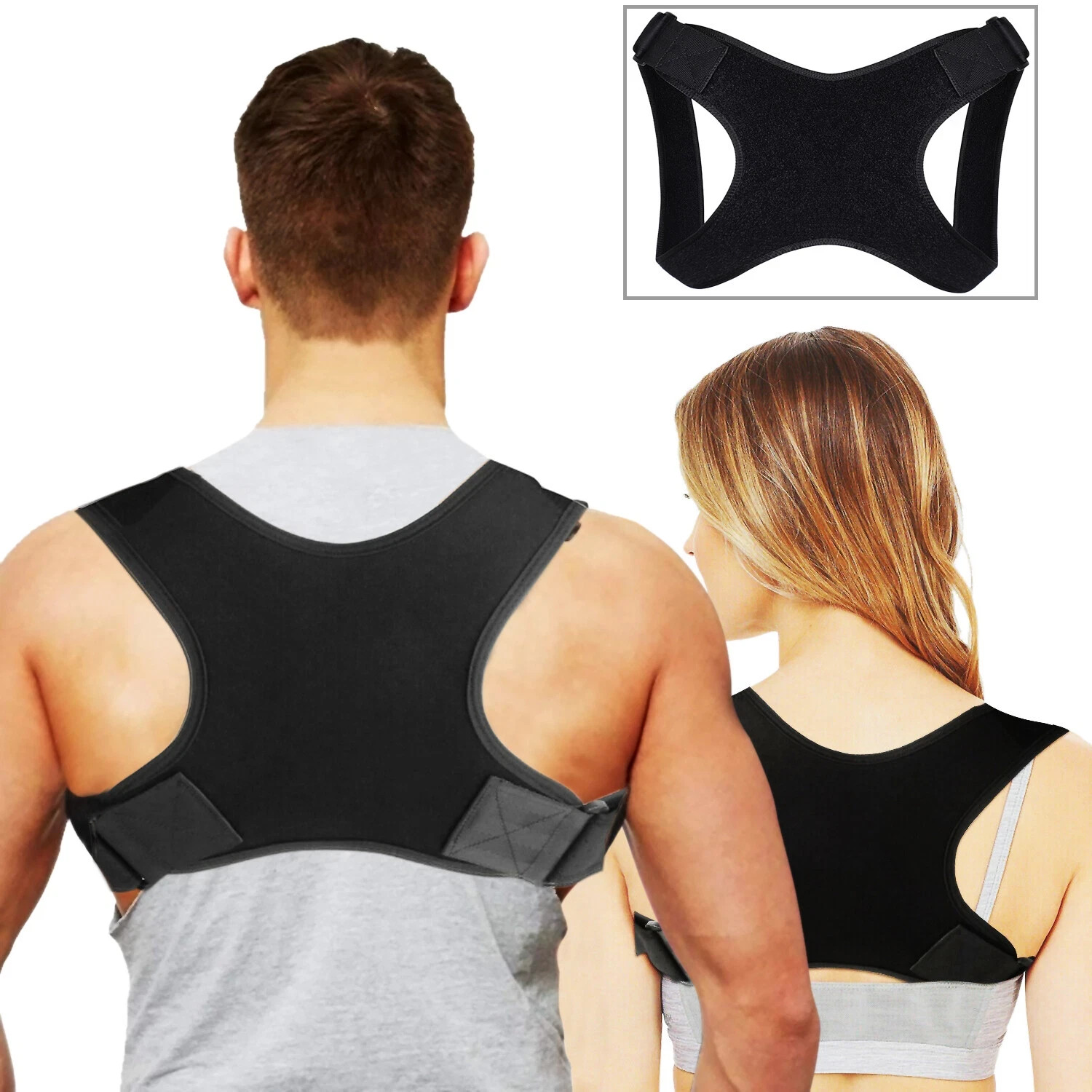 Posture Corrector Back Brace Shoulder Support Belt Upper Back Pain Relief Men