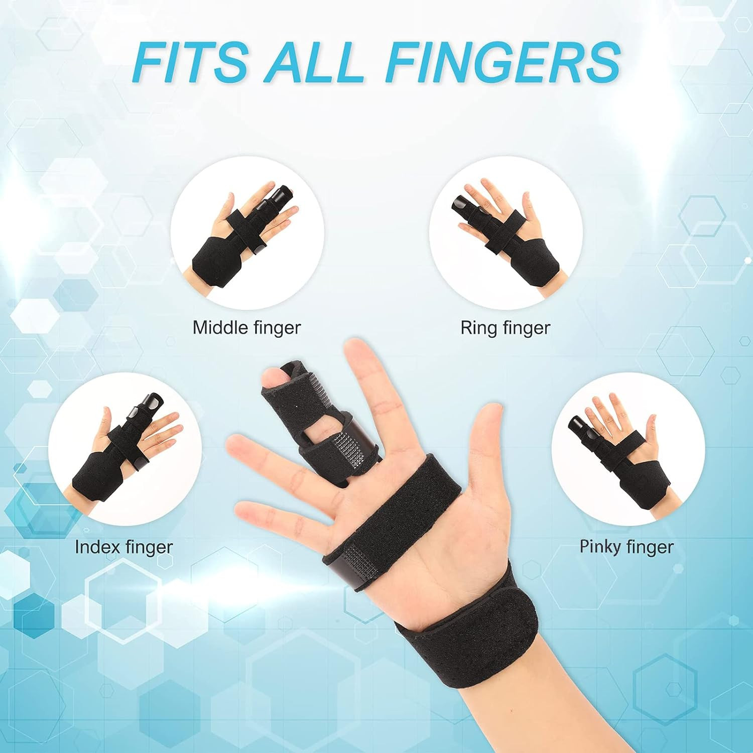 Fanwer Full Trigger Finger Splint, Reversible Middle Finger Extension Splint, Ri