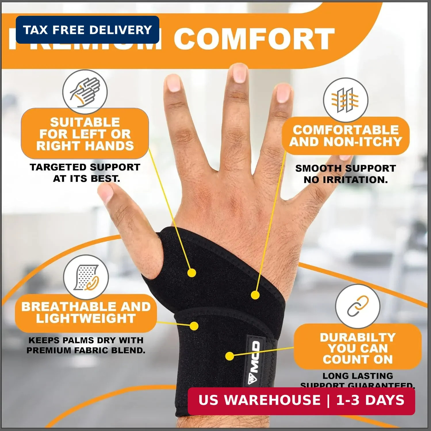 MCD Carpal Tunnel Wrist Brace Lightweight Wrist Support Brace Wrist Wraps for Pa