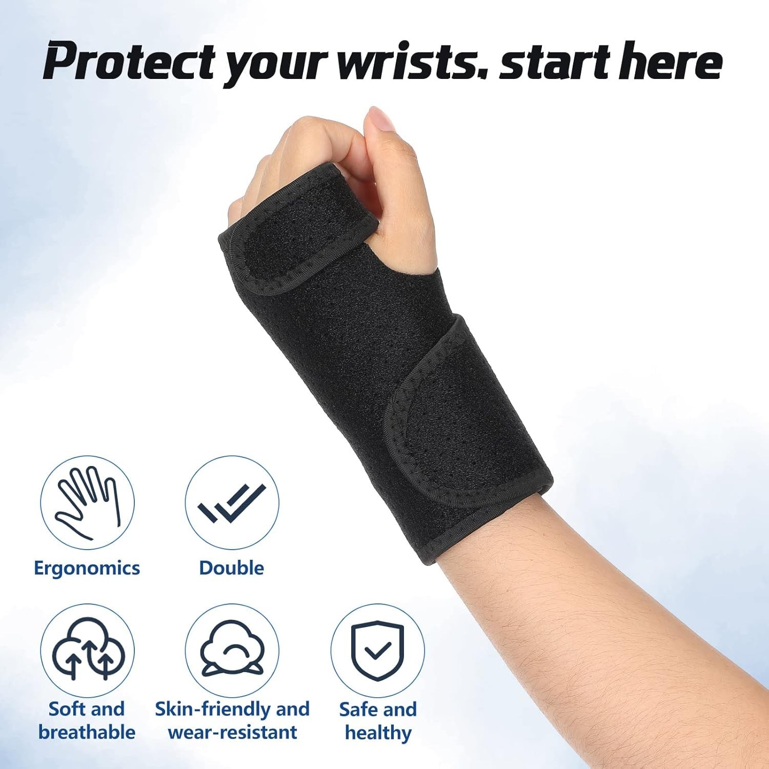 2 Pcs Wrist Brace for Carpal Tunnel Night Sleep Support Adjustable Wrist Splint