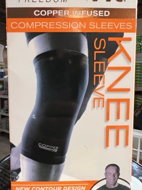 Copper Fit Unisex-Adult’s Freedom Knee Compression Sleeve, black, Large