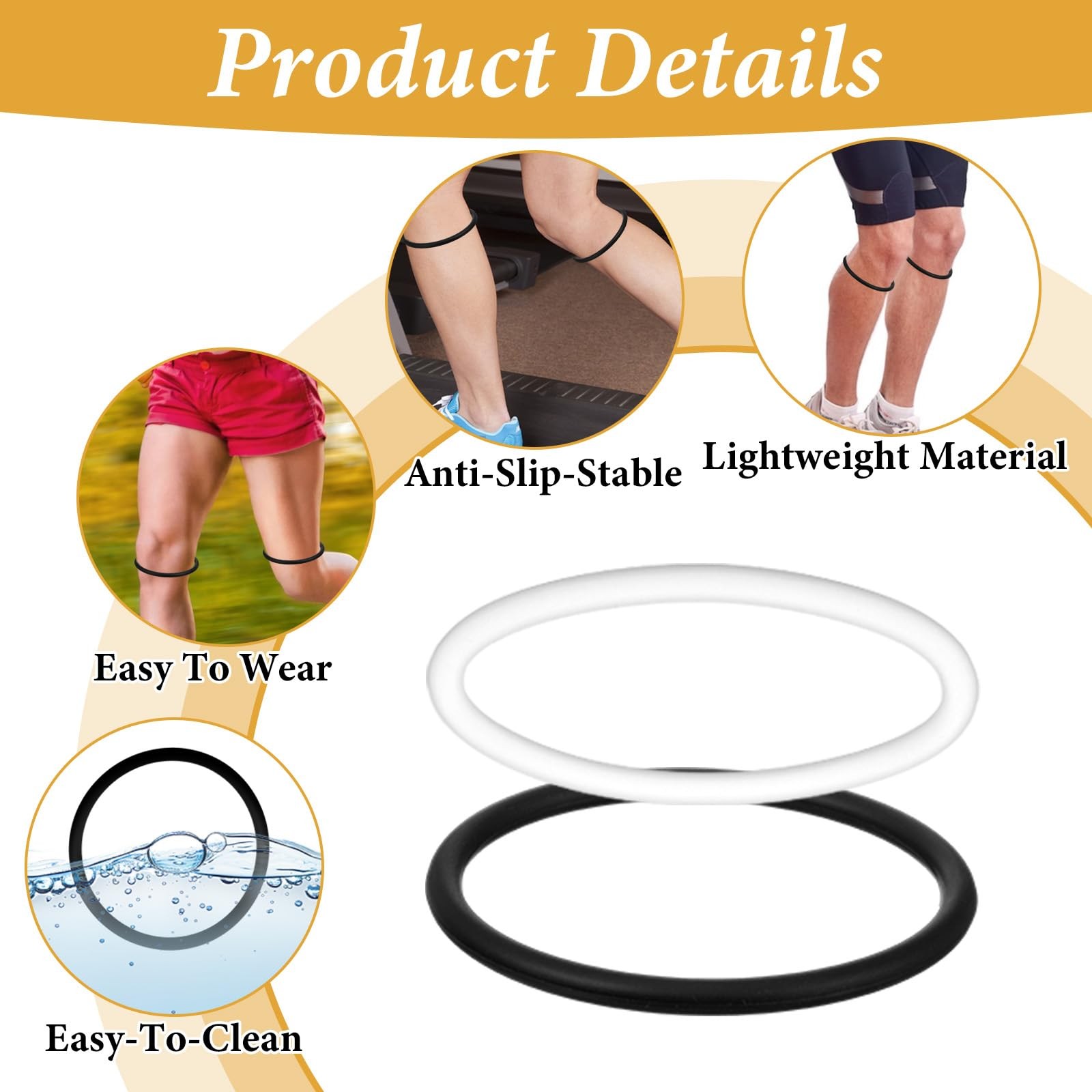 HJZHII 6PCS Patellar Tendon Support Strap, Knee Pain Relief Patella Ban