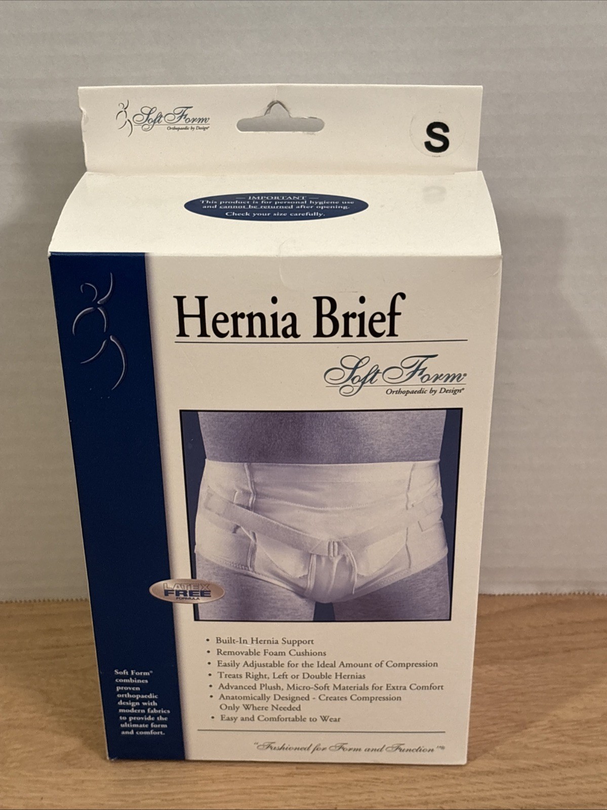 New Men’s Size SM S Soft Form Hernia Brief Support Garment Foam Pressure Cushion