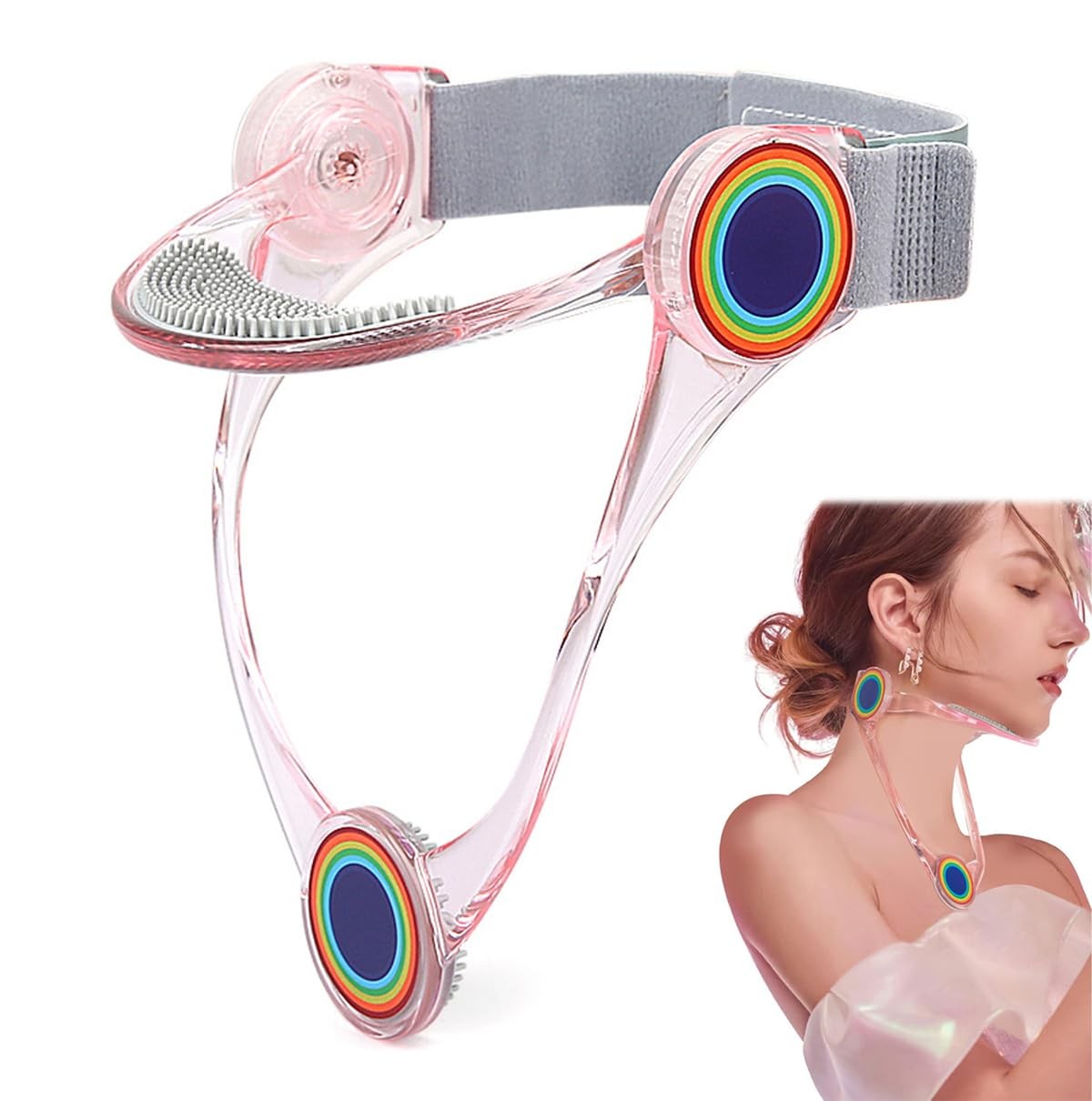 Neck Brace for Pain and Support, 360° Adjustable One Size, Pink