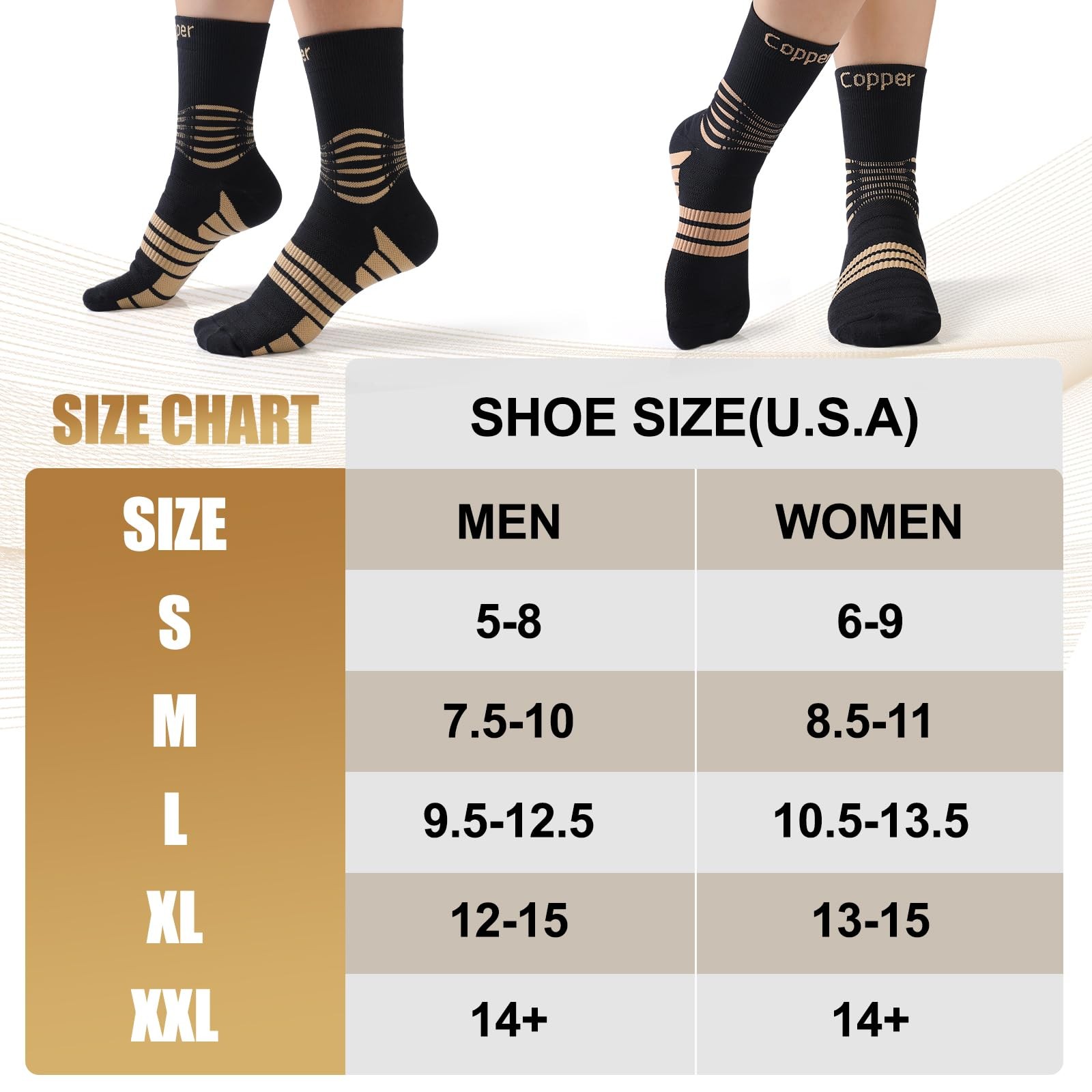 Professional Copper Compression Socks, Medical Ankle Support Socks for Injuri…