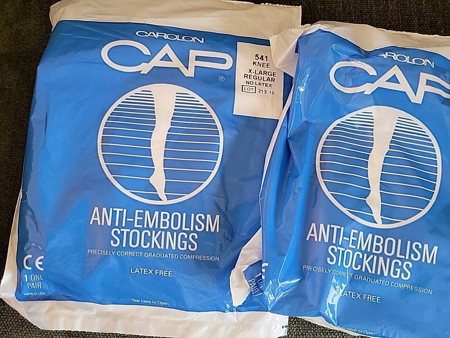 Carolon Company CAP Anti-embolism Stockings – 541PR – X-Large, Regular, 2 Pair –