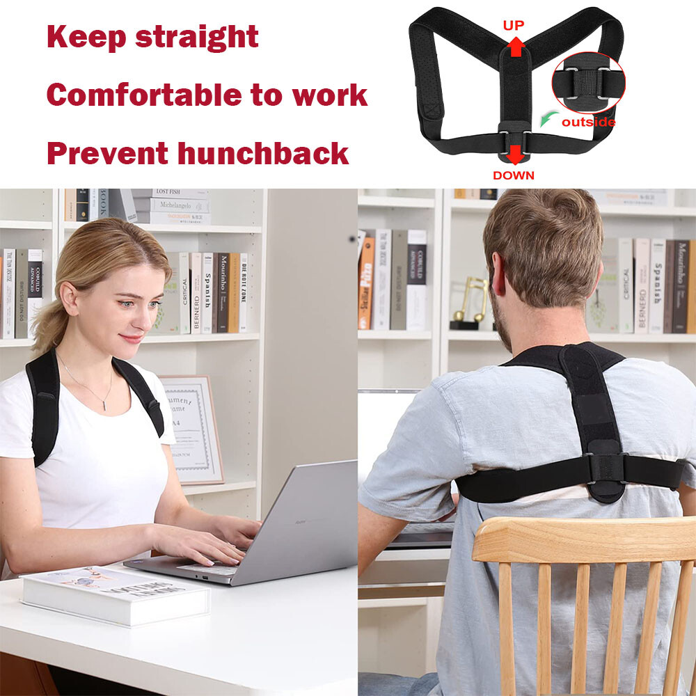 Posture Corrector Back Brace for Women and Men, Adjustable Breathable (Unisex)