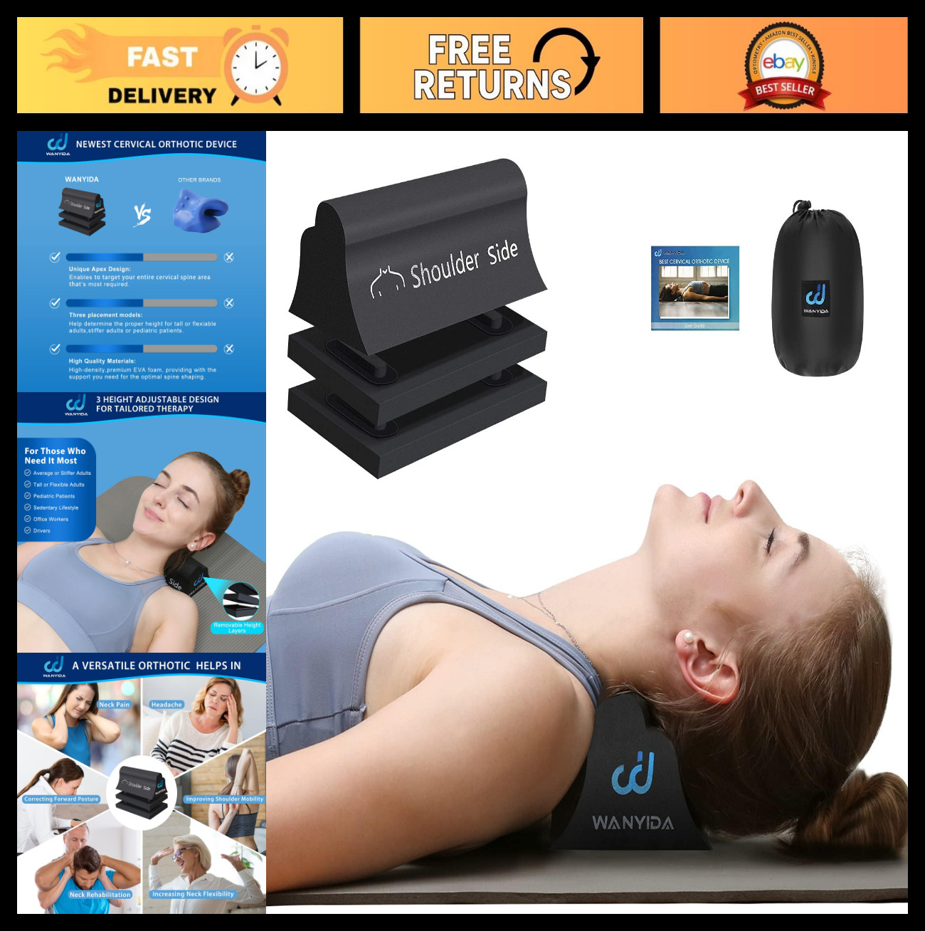 Neck and Shoulder Relaxer – Chiropractic Neck Stretcher for Pain Relief & Spine