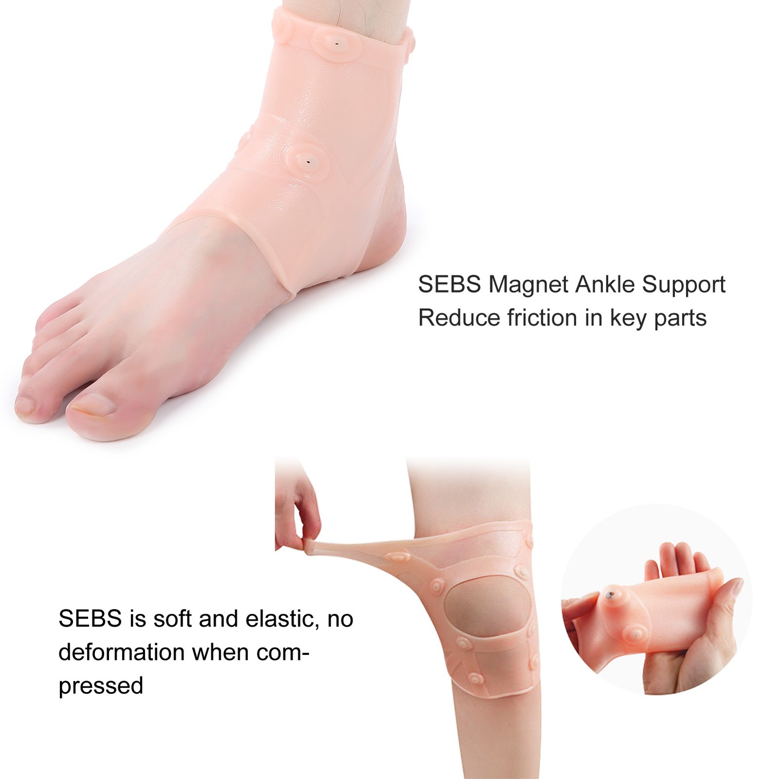 Magnetic Therapy Ankle Brace +Kneed Pads Protection Pain Relief AntiSlip Hea CHU
