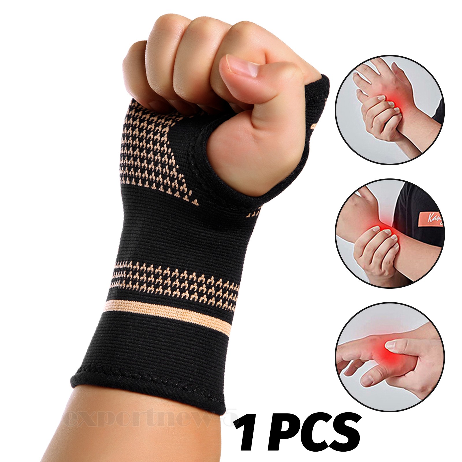 Copper Compression Wrist Brace Sports Protection Wristband Bandage Brace Support
