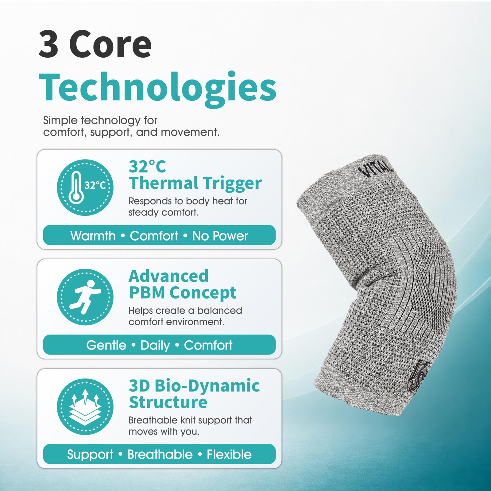 Vs Vital Salveo Vital Salveo Elbow Brace Compression Sleeve For Tendonitis And