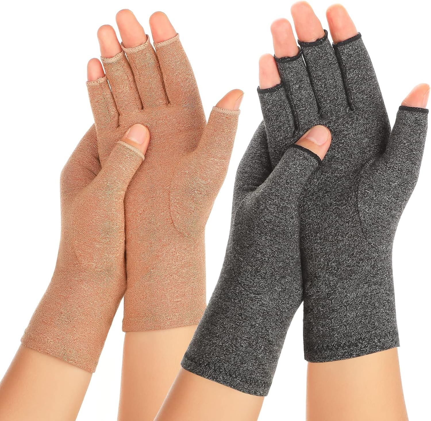 2 Pairs Arthritis Compression Gloves for Women Men Carpal Tunnel Pain Relief