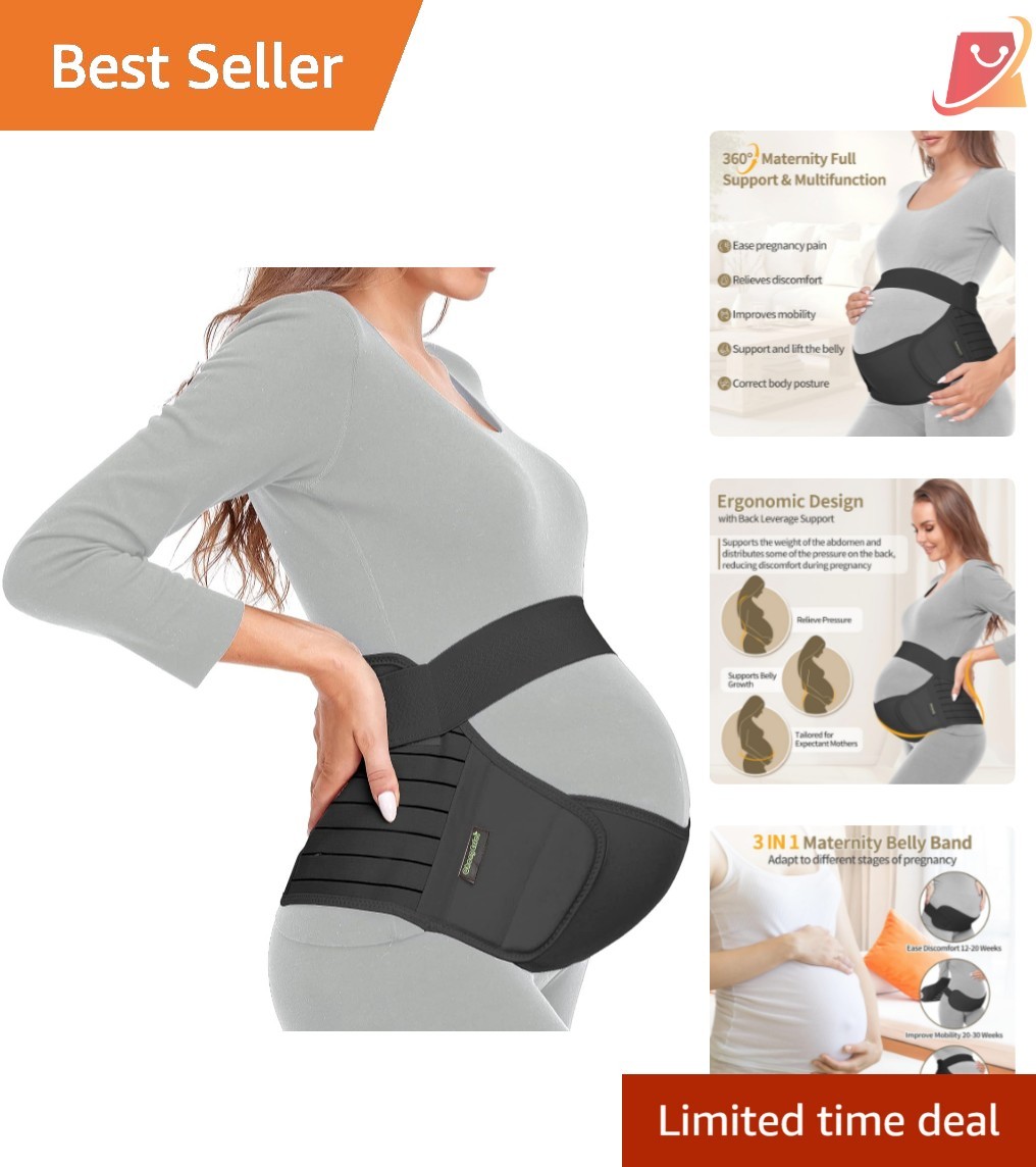 Maternity Support Belt Cotton 35.5-47.3in Adjustable Breathable for Pregnancy