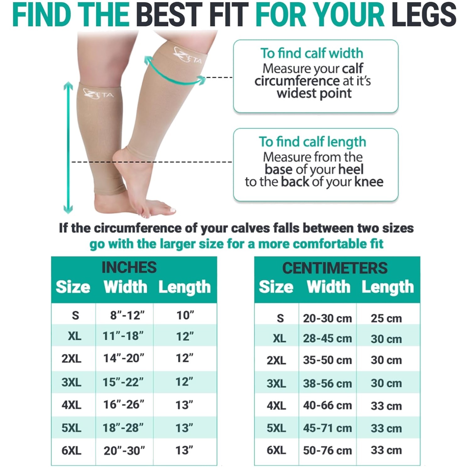 Wide Calf Compression Sleeves – 15-19mmHg Support