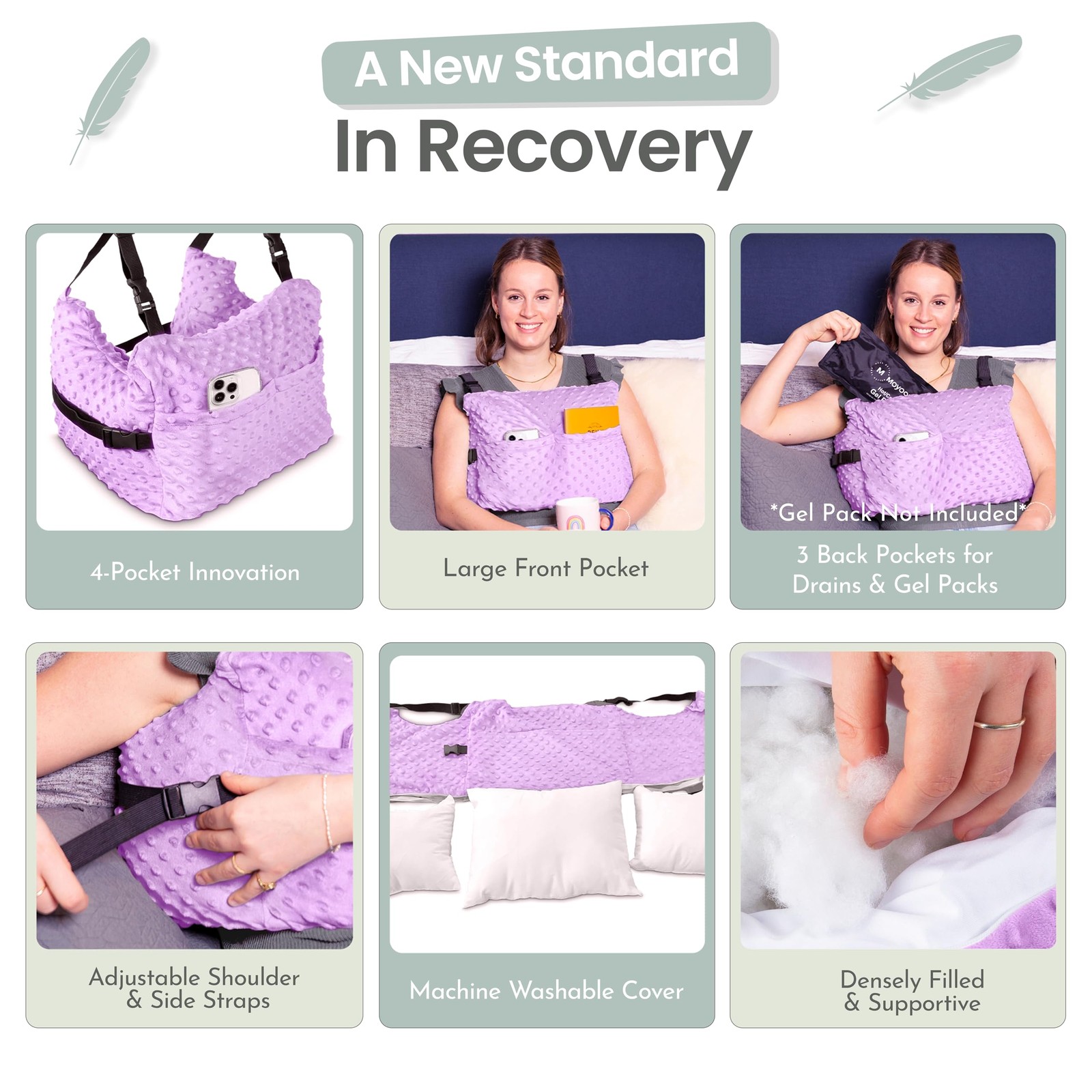 MOYOAMA Post Mastectomy Pillow Post Surgery – Wearable Chest Protection with …