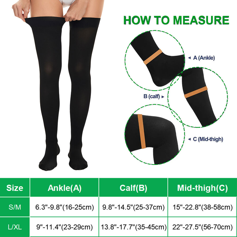 Extra Long Compression Socks Thigh High Over the Knee High Plus Size Stockings