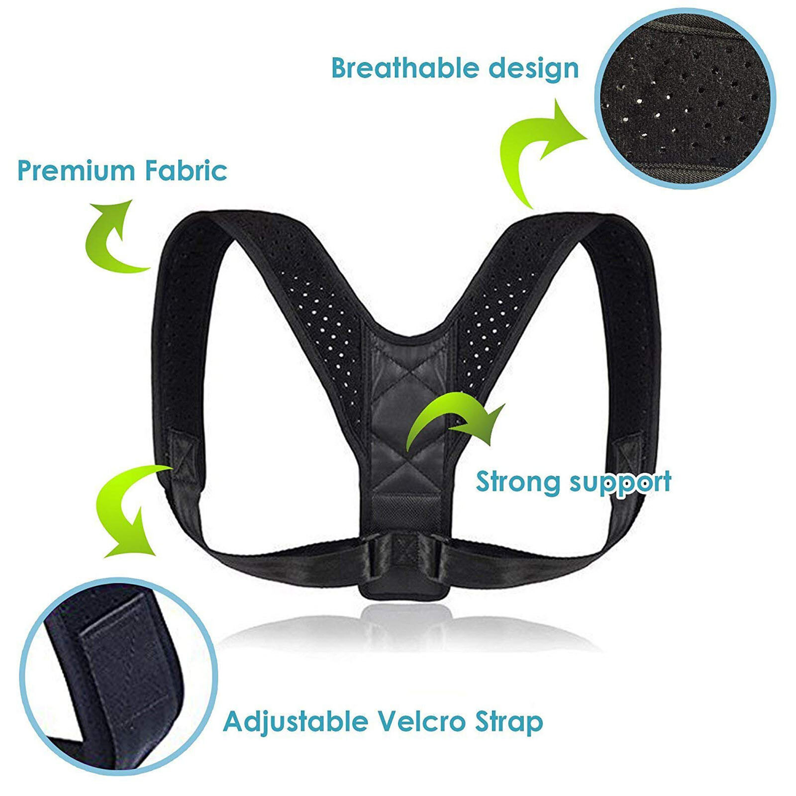 Lightweight Cool Shoulder Back Posture Support Corrector Invisible Under Clothes
