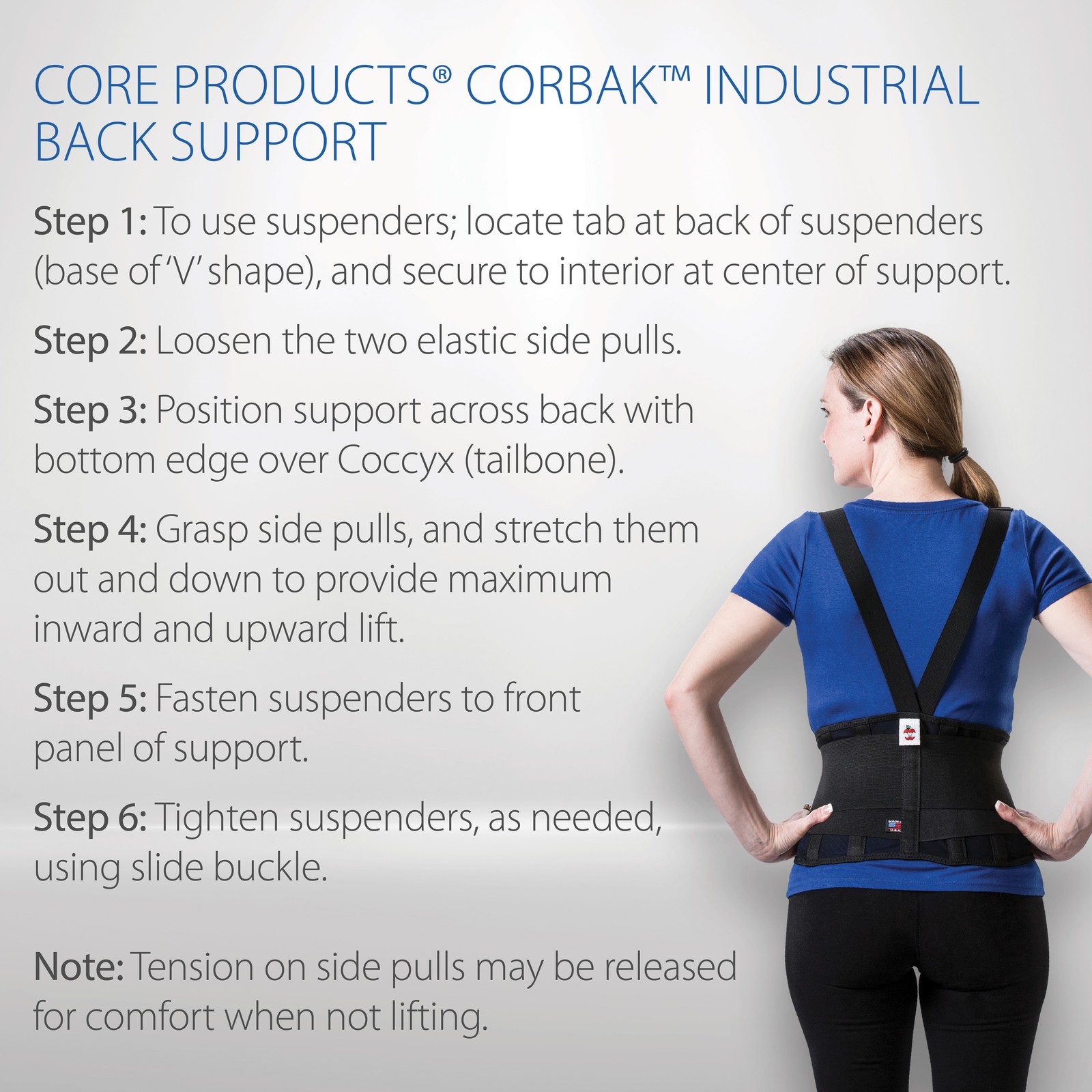 Core Products Corbak Industrial Support Helps Ease Back Pain Stabilize Spine
