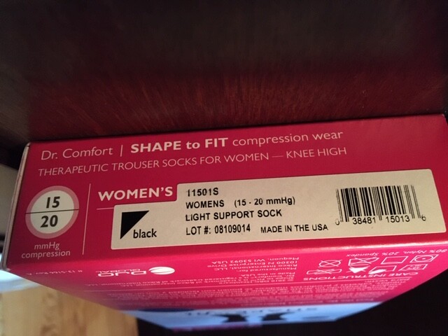 DR COMFORT WOMEN’S TROUSER SOCKS LIGHT COMPRESSION 15-20 mmHg BLACK SMALL NEW
