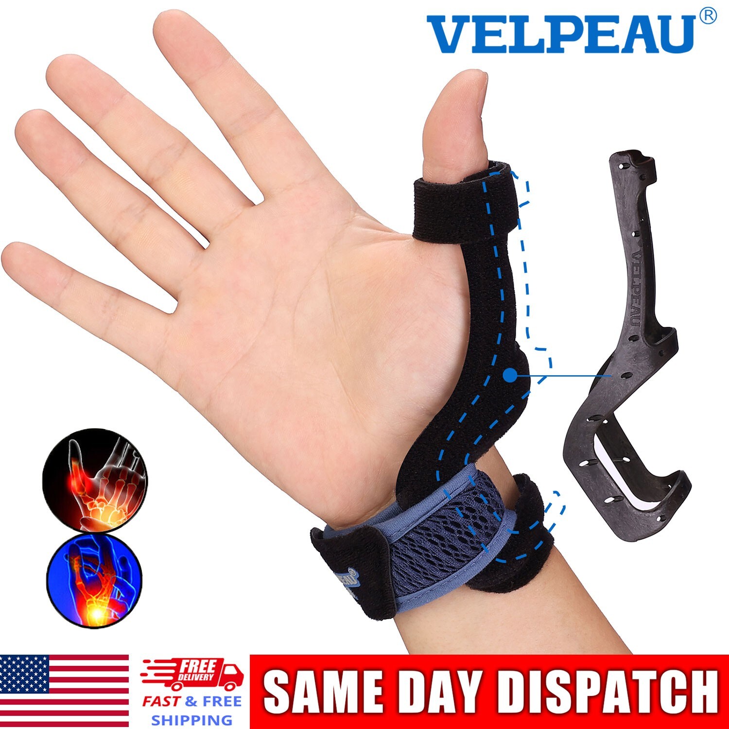 VELPEAU Wrist Thumb Brace Support Hand Spica Splint Carpal Tunnel Arthritis