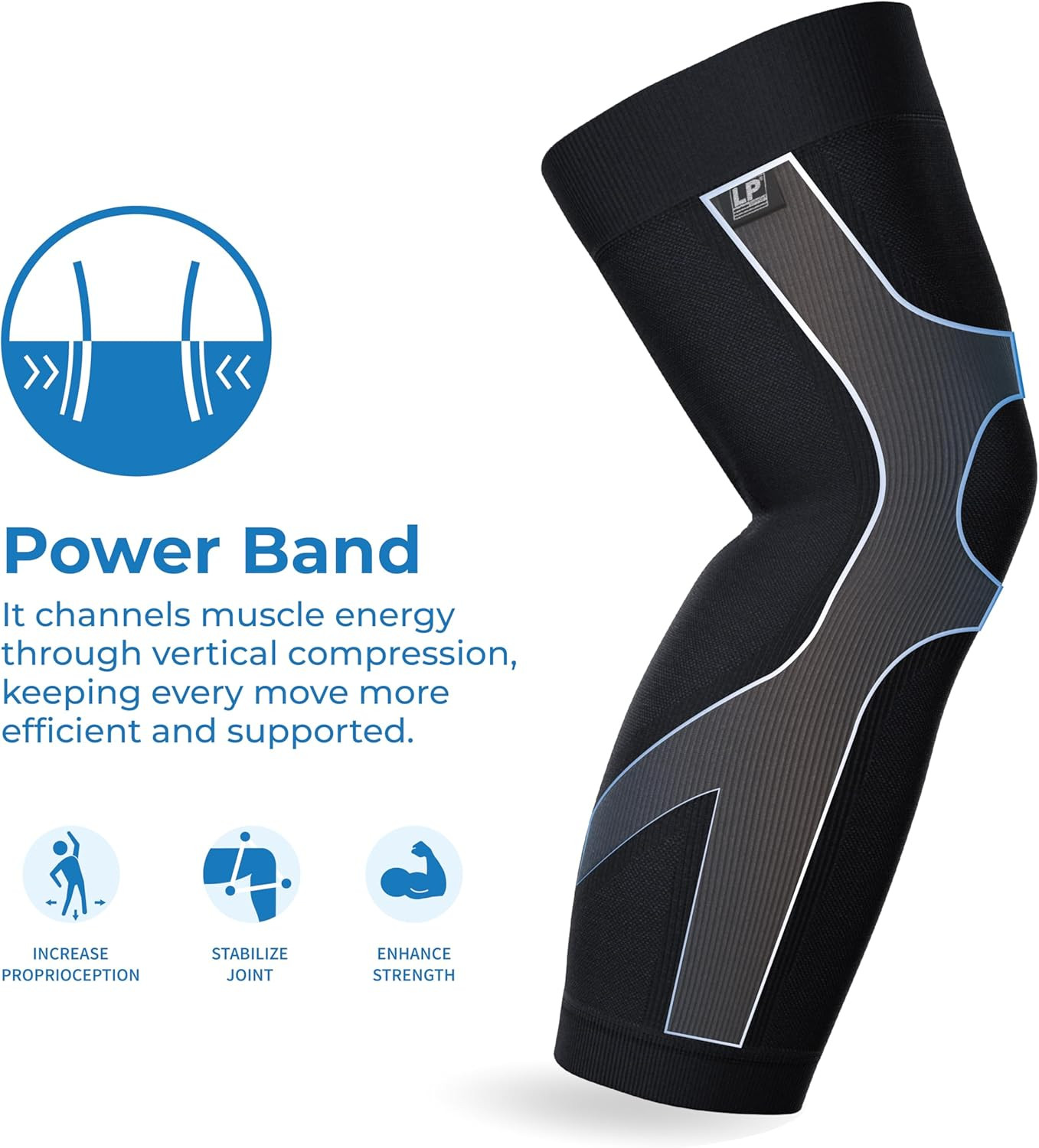 LP 272Z Leg Compression Sleeve for Knee, Thigh, and Calf Support – For Men, Wome
