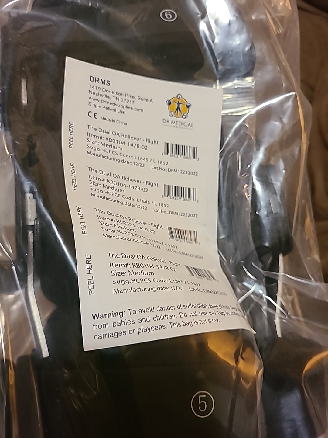 Dr Medical Knee Brace Pair Size Medium Left & Right Dual OA Reliever DRSM