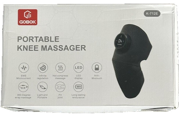 GOBOK Portable Knee Massager K-712E LED Display, Hot Compress Massage