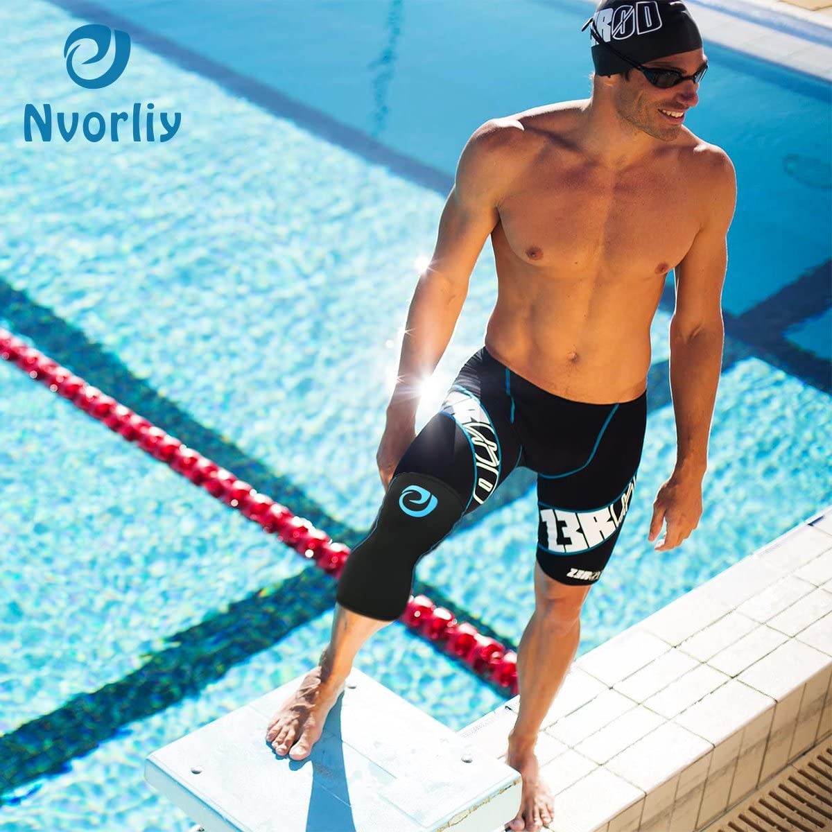 Nvorliy AquaFlex Pro Knee Brace, Compression Knee Sleeve for Swimming, Aquati…